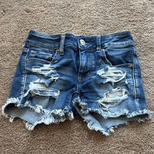 American Eagle Outfitters Ripped Blue Jean Shorts